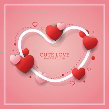 Cute love background with Fluid gradient shapes vector