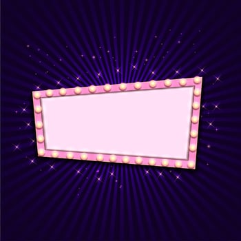 Vintage 3d light retro frame vector