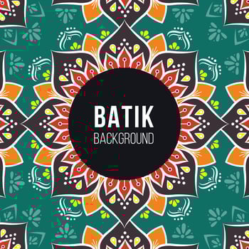 Dark Green and Brown Indonesian Batik Pattern Background vector