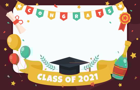 Fun Graduation Photo Frame Template vector