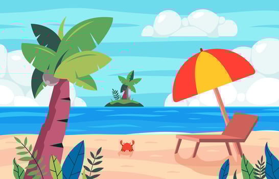 Beautiful Beach for Summer Celebration vector