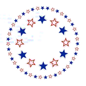 Patriotic Starry Round Frame Decor vector