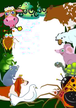 Cute Wild Animal Page Border vector