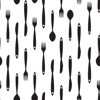 Seamless Pattern with Forks Spoons end Knifes vector