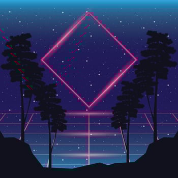wanderlust poster with trees forest scene vector