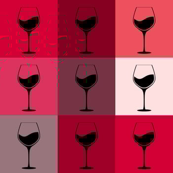 Full Glass of Red Wine Background vector