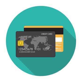 Credit Card Icon Flat Concept vector