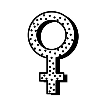 female gender symbol pop art line style vector