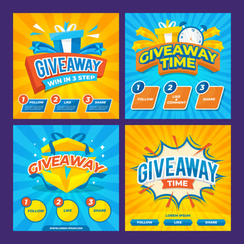 Giveaway Social Media Post Collection vector