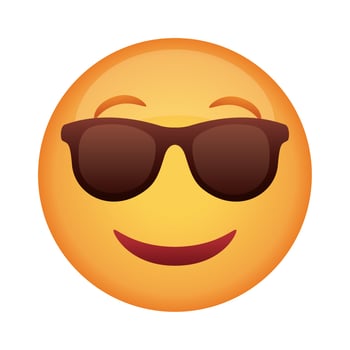 emoji face classic with sunglasses flat style icon vector