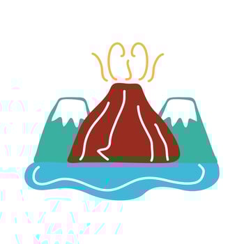 Popocatepetl vulcano flat style icon vector