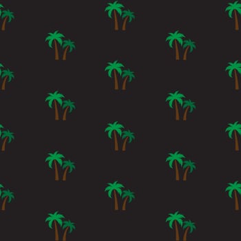 Beautiful Palm Tree Silhouette, Seamless Pattern Background Vector Illustration