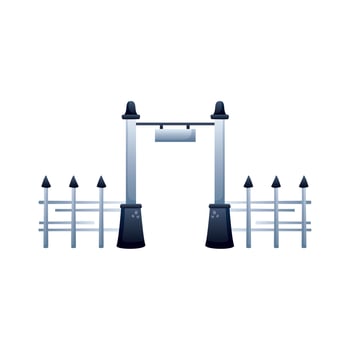 cemetery arch entrance degradient style icon vector