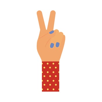 hands with peace and love symbol flat style icon vector
