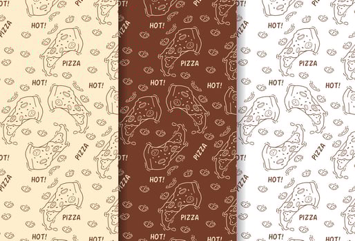 Seamless Pattern of restaurant pizza vector