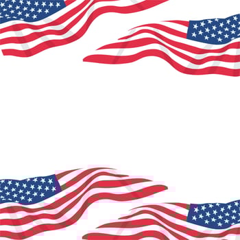Vector illustration USA flag in white background