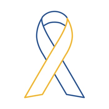 down syndrome campaign ribbon line style icon vector