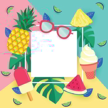 Ice Cream and Fruit Fusion vector