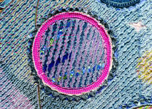 Denim and cotton chenille carpet, texture fluffy photo