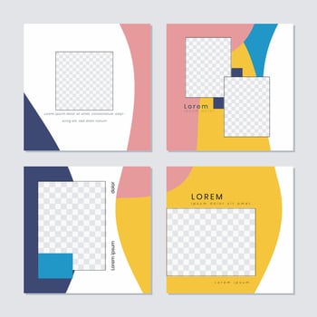 Social media post templates to beautify your posts on social media vector