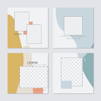 Social media post templates to beautify your posts on social media vector