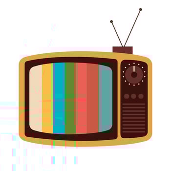 old retro tv isolated icon vector