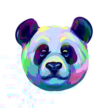 Portrait of a Panda bear head from a splash of watercolor hand drawn sketch Vector illustration of paints