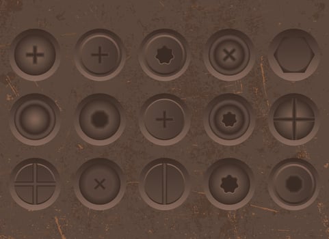 Bolts and nuts set vector illustration