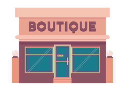 boutique building facade vector