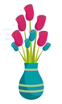 flowers in vase vector