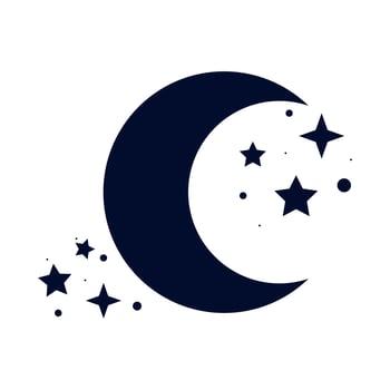 moon and stars vector