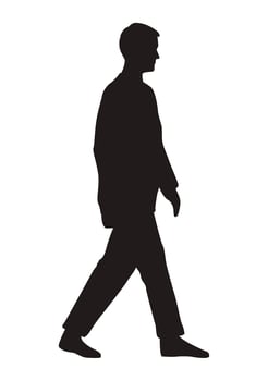 man walking silhouette vector