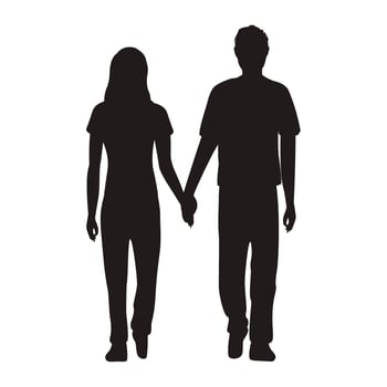 lovers couple standing vector
