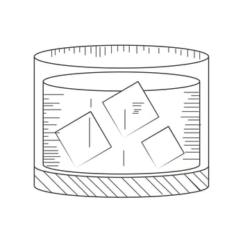 whiskey drink ice vector