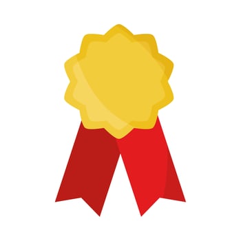rosette ribbon award quality icon flat design vector