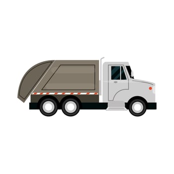urban garbage truck service city transport vector