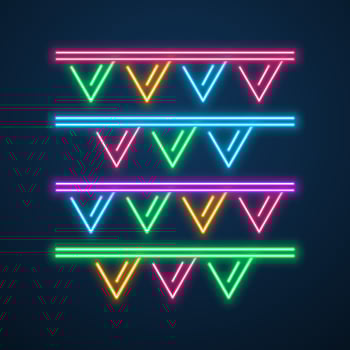 neon light decoration party vector