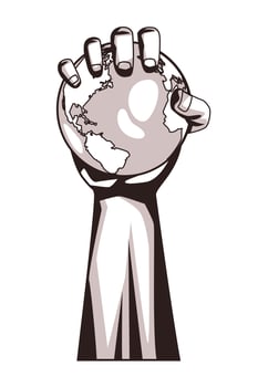hand with earth vector
