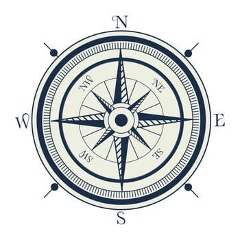 compass nautical gray element icon vector