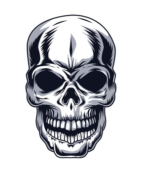 skull head drawn vector
