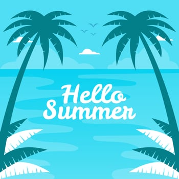 Hand draw illustration of summer background vector
