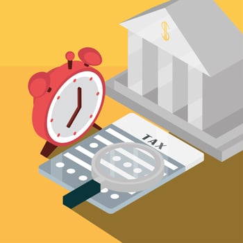 tax bank magnifier vector