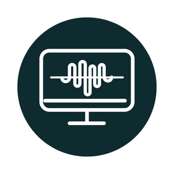 monitor computer equalizer sound block style icon vector