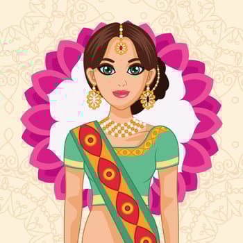arab bride beauty vector