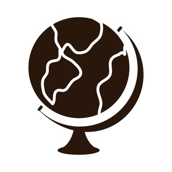 school education globe geography map supply silhouette style icon vector
