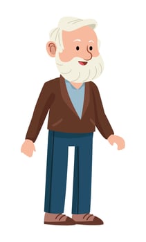 grandfather bearded character vector