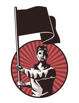 man waving flag vector