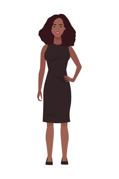 beautiful afro woman avatar character with long hair vector