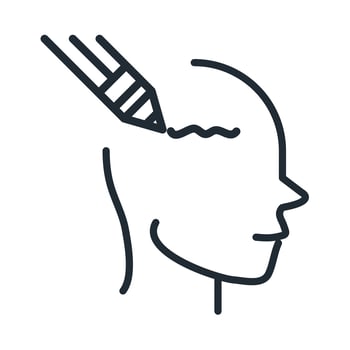 alzheimers disease neurological brain ability to write loss line style icon vector