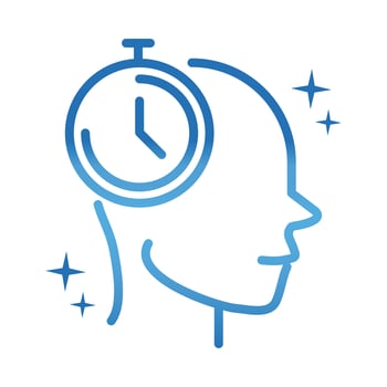 alzheimers disease neurological brain time gradient line icon vector